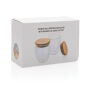 Dubbelwandig borosilicaatglas met bamboe deksel 250ml set, transparant