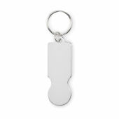 TOKLEY - Sleutelhanger met winkelwagenmuntj - Zilver