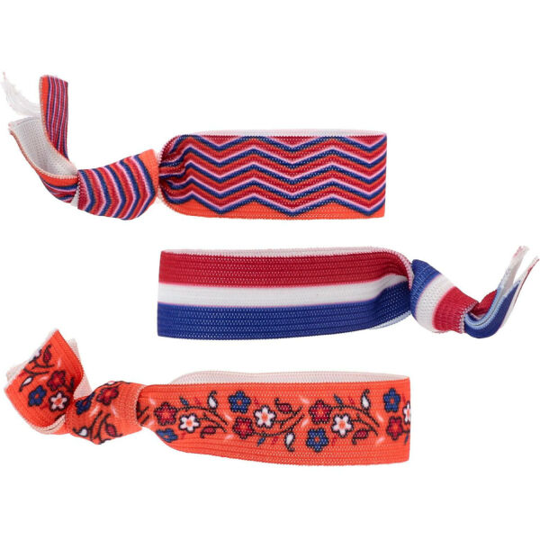 Armbanden - Oranje/RoodWitBlauw - Elastiek - 3 stuks- Armbanden - Oranje/RoodWitBlauw - Elastiek - 3 stuks-