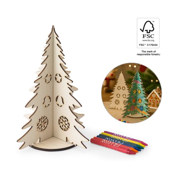 PINERY. Inklapbare houten kerstboom om te kleuren