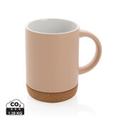 Keramische mok met kurken bodem 280 ml, bruin