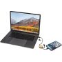 Chechia 5-in-1 30 cm datasynchronisatie- en 27 W snellaadkabel van gerecycled plastic met bamboe details - Zwart