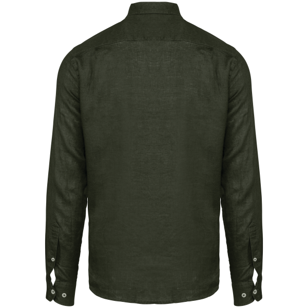 Chemise en lin homme Organic Khaki XS Chemise en lin homme Organic Khaki XS