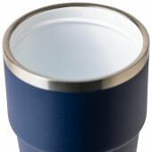 ?Gerecycled roestvrijstalen dubbelwandige drinkbeker (175 ml) Oli zwart