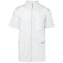 Herenoverhemd van polykatoen met drukknopen White 4XL