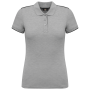 Contrasterende damespolo Day To Day korte mouwen Oxford Grey / Black XS