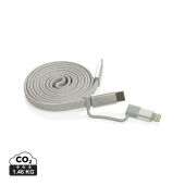 Arc Ultra-thin RCS recycled 60W 2 in 1 magnetische kabel, grijs