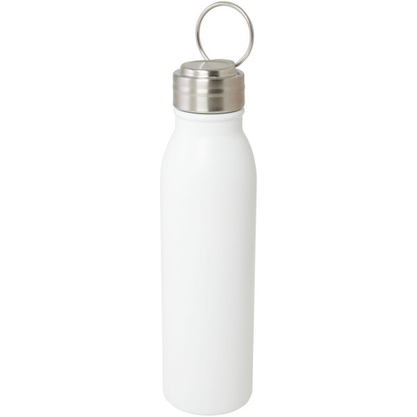 Harper 700 ml RCS certified stainless steel water bottle with metal loop - White