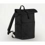 PREMIUM RECYCLED ROLL TOP BACKPACK, BLACK, One size, BAG BASE