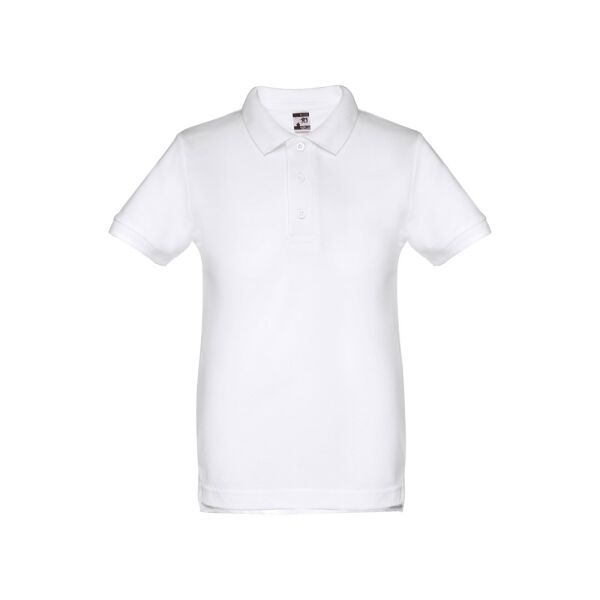 THC ADAM KIDS WH II. Kinderpolo met korte mouwen (unisex). Witte kleur
