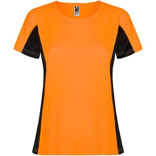 Shanghai sportshirt met korte mouwen voor dames - Fluor oranje/Zwart - roly-S Shanghai sportshirt met korte mouwen voor dames - Fluor oranje/Zwart - roly-S