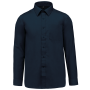 Overhemd in onderhoudsvriendelijk polykatoen-popeline heren Navy XS