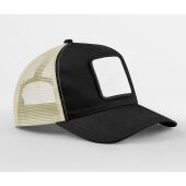 APPLIQUÉ PATCH 5 PANEL TRUCKER, BLACK/STONE, One size, BEECHFIELD