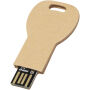Sleutelvormige USB 2.0 van gerecycled papier - Kraft bruin - 8GB