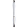 Curvy ballpoint pen with frosted barrel and grip - White