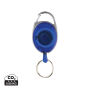 Roller clip sleutelhanger gemaakt van RCS gerecycled plastic, blauw