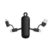 Urban Vitamin Dublin 100W 4 -in-1 keychain cable, zwart