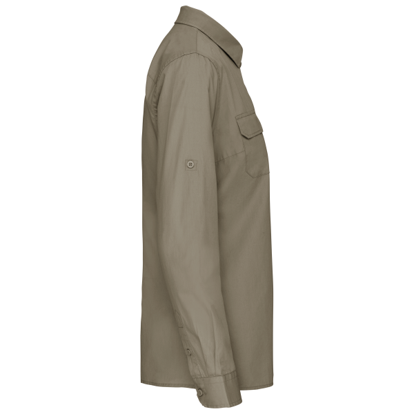 Damesoverhemd safari lange mouwen Light khaki XXL Damesoverhemd safari lange mouwen Light khaki XXL