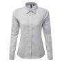 Ladies Maxton Check Long Sleeve Shirt, Silver/White, L, Premier