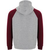 Badet unisex tweekleurige hoodie - Gemêleerd grijs/Granaat - L