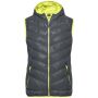 Ladies' Down Vest carbon/acid yellow M