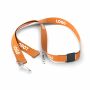 Polyester Pantone-gematchte zeefdruk keycord met 2 clips