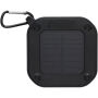 Solo IPX5 Bluetooth® speaker op zonne-energie van 3 W van RCS gerecycled plastic met karabijnhaak - Zwart