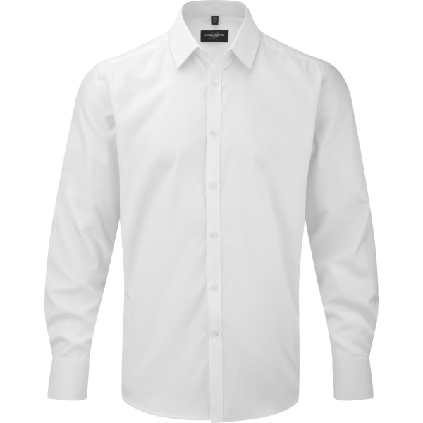 Men's Long Sleeve Herringbone Shirt White 3XL Men's Long Sleeve Herringbone Shirt White 3XL