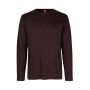 Interlock T-shirt | lange mouw - Donker bordeaux, 3XL
