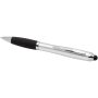 Nash RCS balpen met stylus van gerecycled plastic met gekleurde behuizing en zwarte grip (blauwe inkt) - Zilver