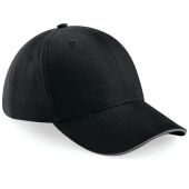 ATHLEISURE 6 PANEL CAP, BLACK/GRAPHITE GREY, One size, BEECHFIELD