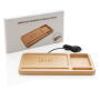 Bamboe desk organizer met 5W draadloze oplader, bruin