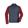 Men's Knitted Hybrid Jacket red-melange/anthracite-melange S