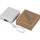 Gerecycled ABS powerbank Jona zwart