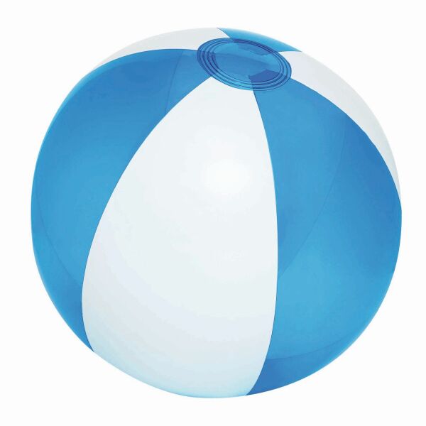 Strandbal OCEAN transparant blauw, wit