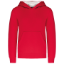 Kinder Sweater met gecontrasteerde capuchon Red / White 12/14 jaar Kinder Sweater met gecontrasteerde capuchon Red / White 12/14 jaar