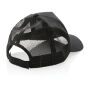 Impact AWARE™ 5 panel recycled katoenen truckercap, zwart