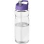 H2O Active® Eco Base 650 ml sportfles met tuitdeksel - Transparant/Paars