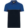 Ecologische uniseks polo met korte mouwen in twee kleuren Navy / Royal Blue XXL