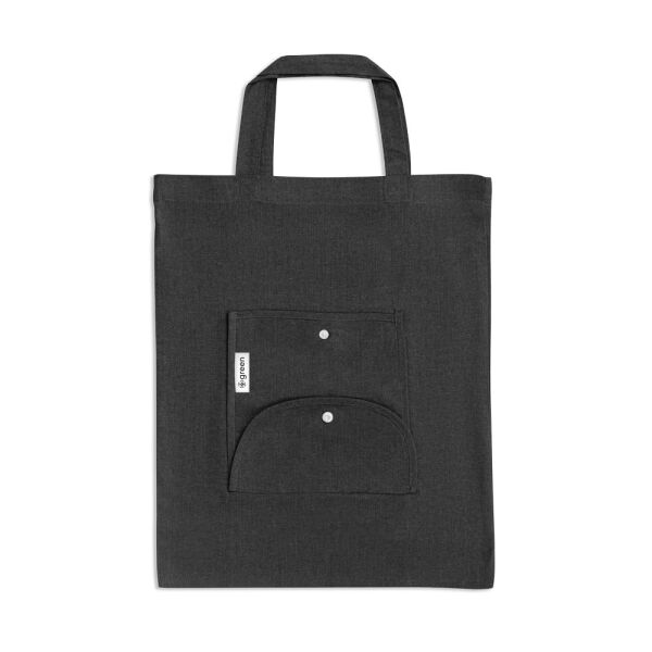 SIENA. Opvouwbare tas in katoen (50%), gerecycleerd katoen (30%) en polyester (20% rPET) (140 g/m²)