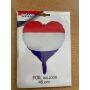 Folieballon Hart Nederlandse kleuren Rood-Wit-Blauw Folieballon Hart Nederlandse kleuren Rood-Wit-Blauw