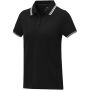 Amarago tipping damespolo met korte mouwen - Zwart - XS