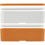 MIYO 700+700 ml dubbellaagse lunchbox - Oranje/Wit/Wit
