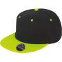 Bronx Original Flat Peak Snapback Dual Colour Cap Black / Lime One Size