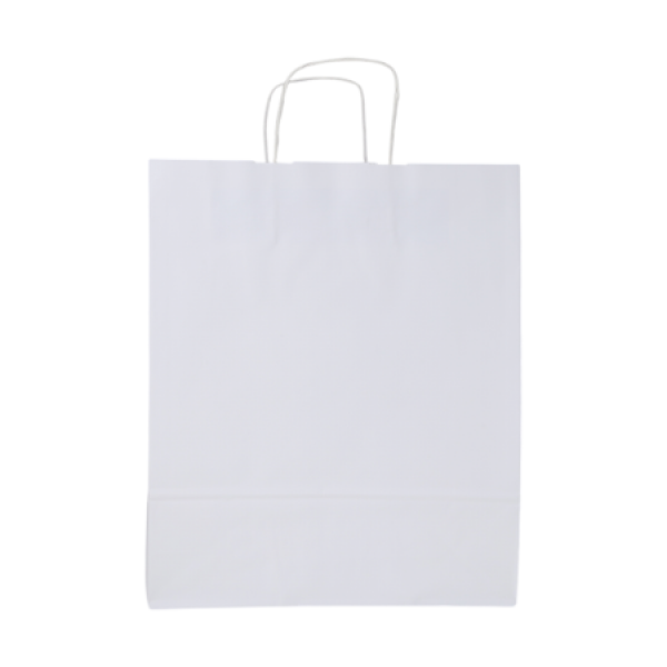 Papieren tas wit en ecru 240x320x110 mm Papieren tas wit en ecru 240x320x110 mm