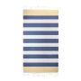 Hamam Marine Towel, 100% cotton, 100 x 180 cm. Navy Indigo/Gold
