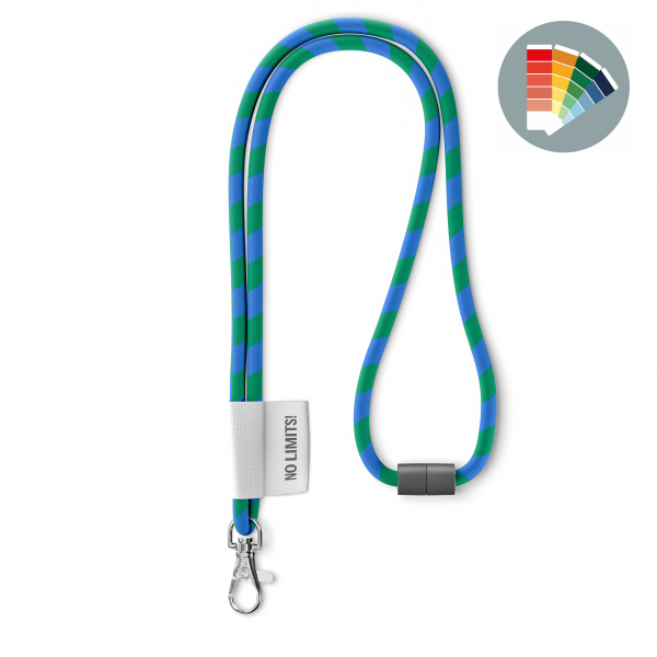 Polyester 2-kleurige koord-lanyard met full color label Polyester 2-kleurige koord-lanyard met full color label