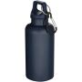 Oregon 400 ml solid colour RCS recycled plastic water bottle with carabiner - Navy Blue Oregon 400 ml solid colour RCS recycled plastic water bottle with carabiner - Navy Blue
