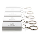 1.000 mAh sleutelhanger powerbank, zilver