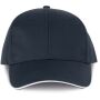 Contrasterende sandwichpet 6 panelen Oeko-Tex Navy/White one size